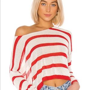 Red and White Striped Revolve superdown Sweater